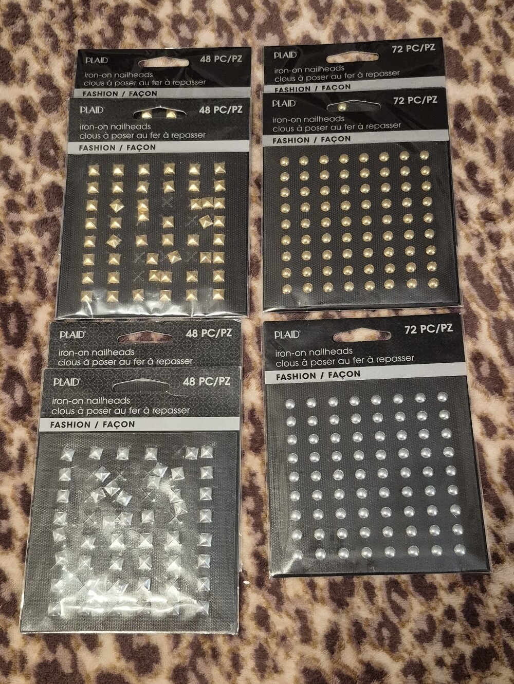 Plaid Crafts Iron-On Studs & Nail Head 7 Packs NWT